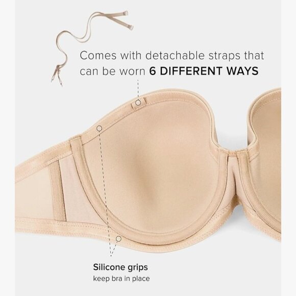 Wacoal Red Carpet Strapless Convertible Bra 854119 Sand 34D NWT - Picture 5 of 8
